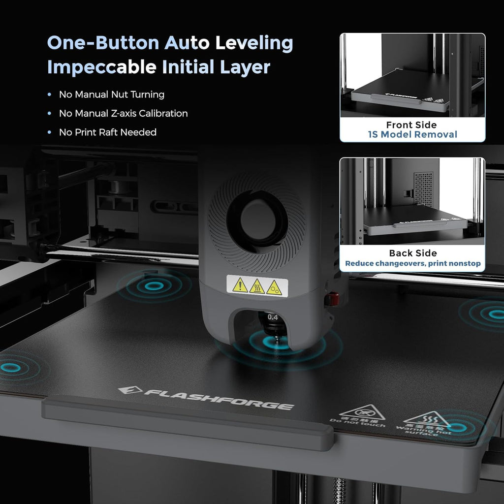 Adventurer 5M 3D Printer with Fully Auto Leveling, Max 600mm/s High Speed Printing, 280°C Direct Extruder with 3S Detachable Nozzle, CoreXY All Metal Structure, Print Size 220x220x220mm
