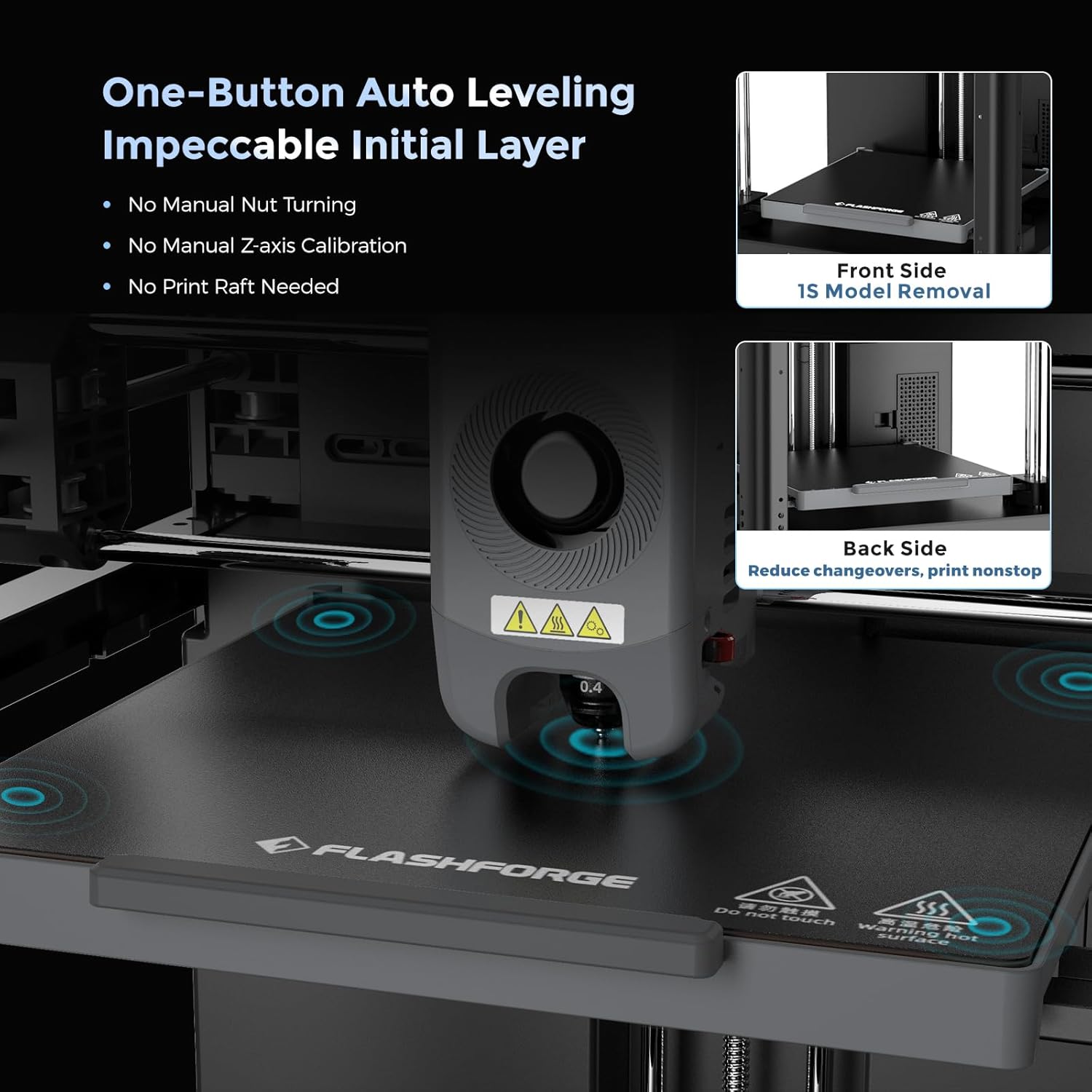 Adventurer 5M 3D Printer with Fully Auto Leveling, Max 600mm/s High Speed Printing, 280°C Direct Extruder with 3S Detachable Nozzle, CoreXY All Metal Structure, Print Size 220x220x220mm