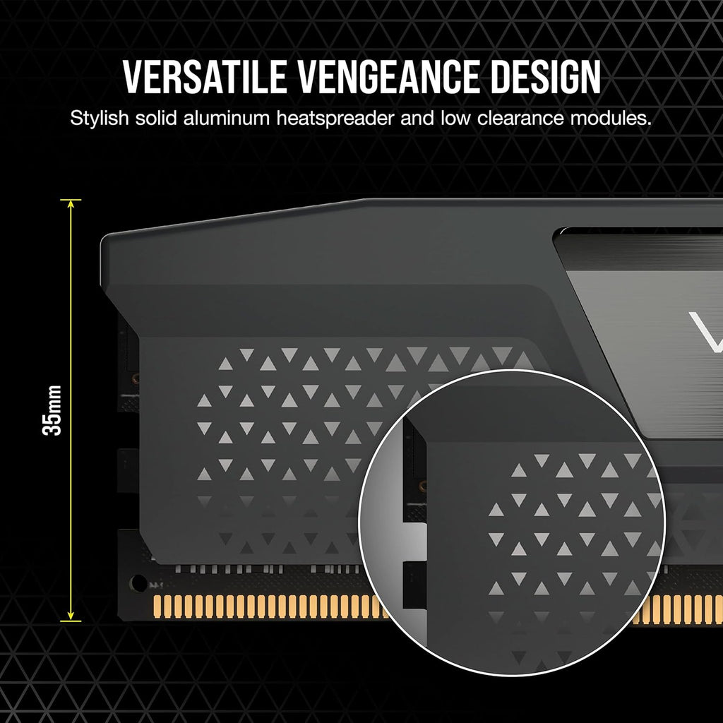 CORSAIR Vengeance DDR5 RAM 32GB (2x16GB) Up to 6000MHz CL36-44-44-96 1.35V AMD EXPO Intel XMP 3.0 Computer Memory – Grey (CMK32GX5M2E6000Z36)