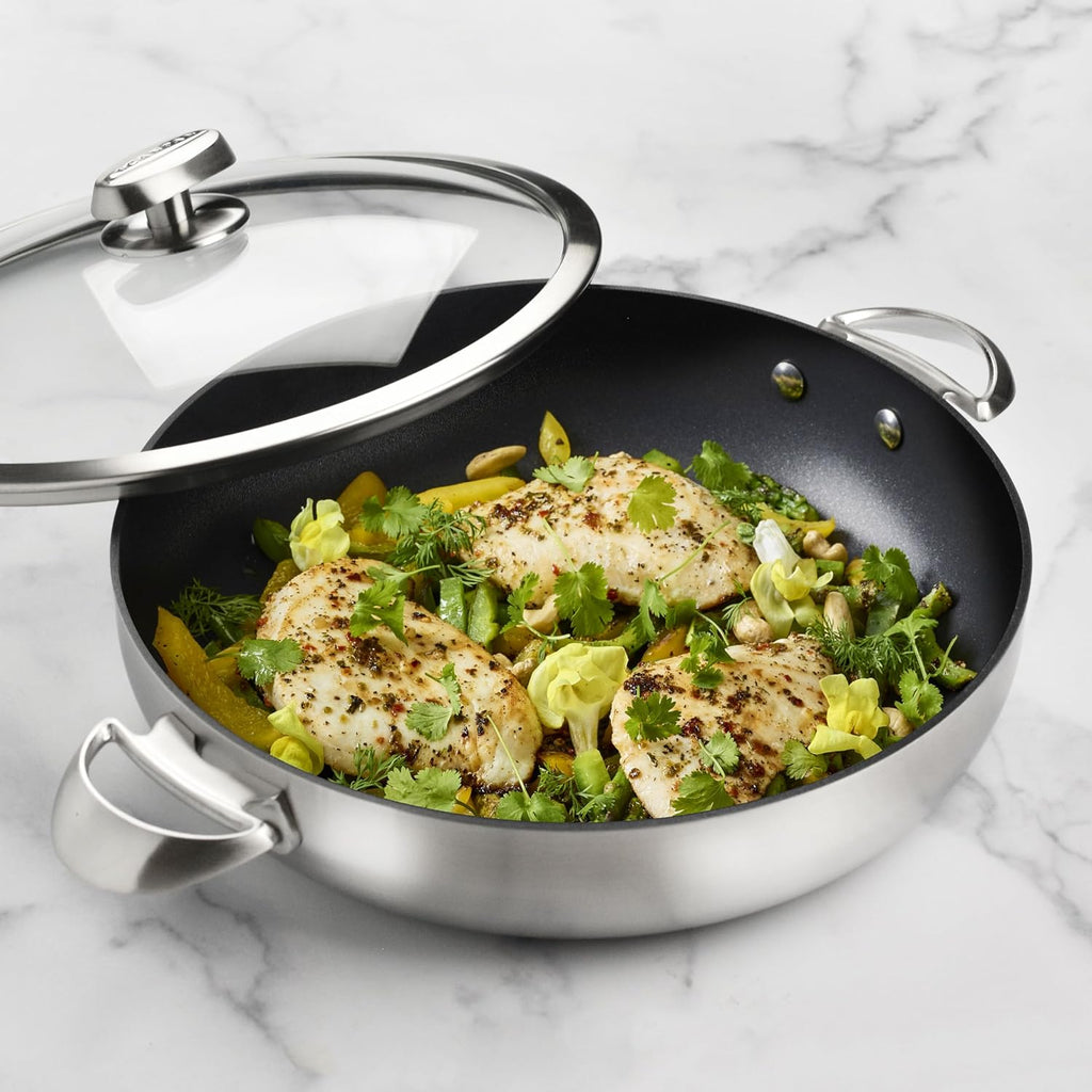 CX+ 12.5" Braiser - 5.5-quart - Stratanium Plus Nonstick Chef's Pan - 5-ply Stainless Steel